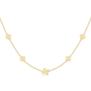 Goudkleurige stainless steel klavertjes ketting