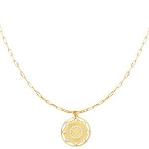 Goudkleurige stainless steel amulet ketting