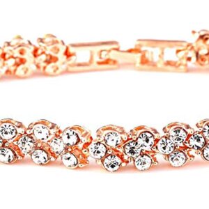 Rosekleurige strass armband