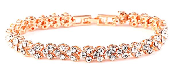 Rosekleurige strass armband