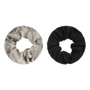 Scrunchie set zwart/ beige
