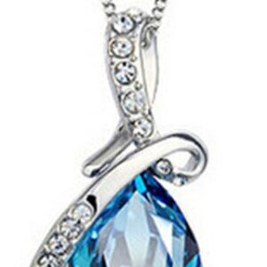 Zilverkleurige stainless steel rhinestone blauw