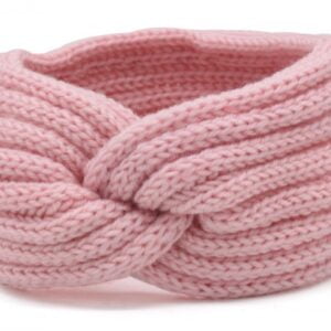 Winter haar band zacht roze