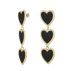 Elegante hart oorbellen zwart