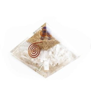 Orgonite piramide seleniet/amethist