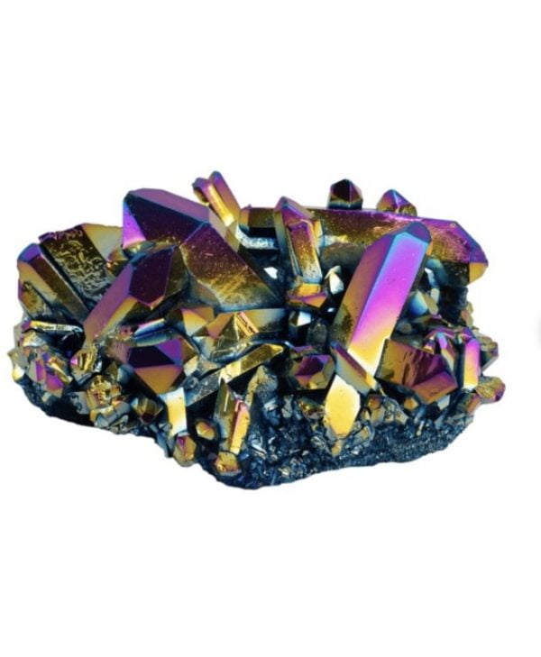 Ruwe titanium aura kwarts edelsteen cluster - Afbeelding 2