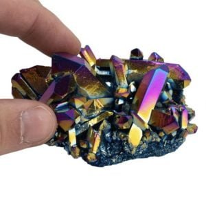 Ruwe titanium aura kwarts edelsteen cluster