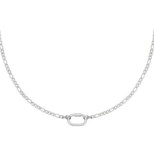 Schakelketting met karabijnhaak zilver