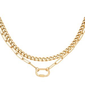Dubbele schakelketting goud